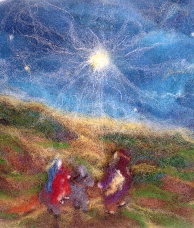 Advento, Arte em Lã de Nadja Montenegro Ricci, técnica feltragem seca.