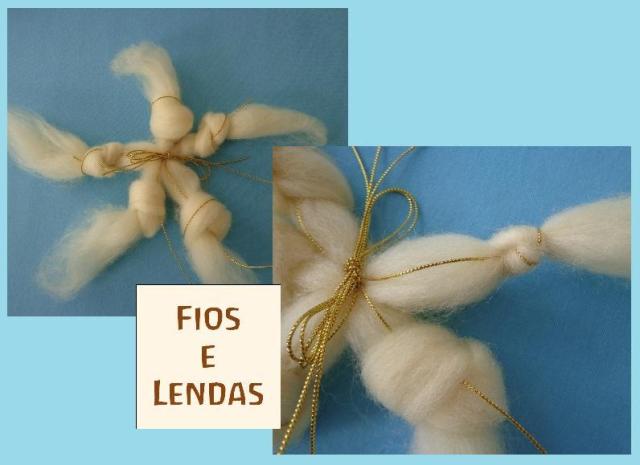 8- Ajeite e aperte cada nó aos poucos para que fiquem todos do mesmo tamanho e na mesma distância do centro da estrela