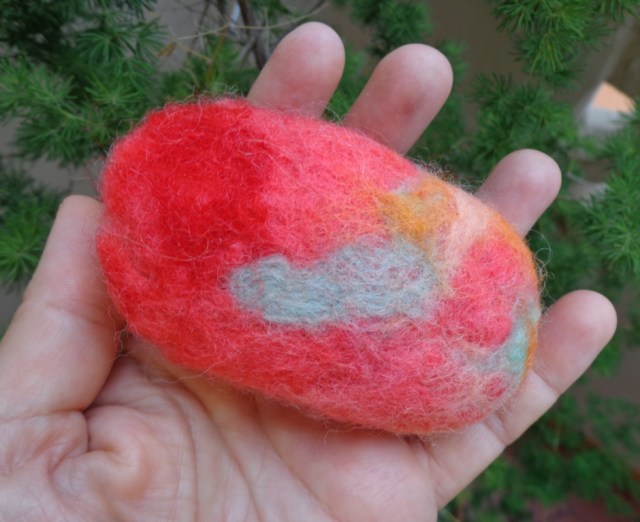 o tecido seco, lavado, depois da retirada do sabonete